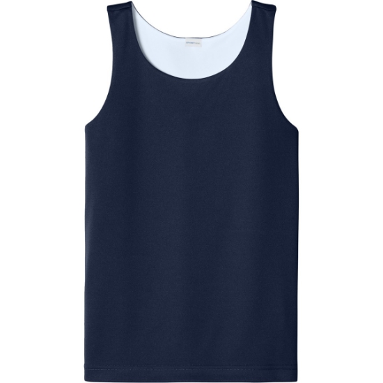 Custom Sport-Tek Youth PosiCharge Competitor Rev Tank True Navy Blue/White