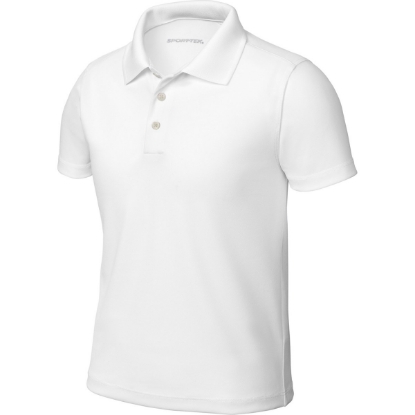 Custom Sport-Tek Youth UV Micropique Polo White