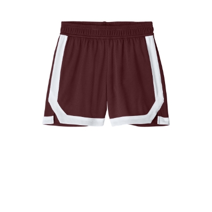 Custom Sport-Tek Youth Rival Basketball 5 Short Maroon Red/White