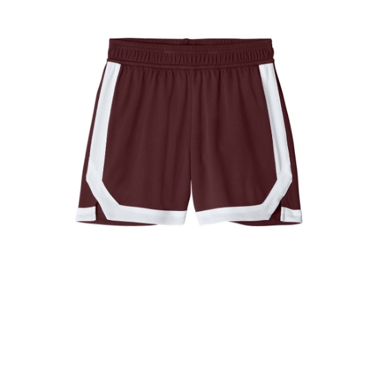 Custom Sport-Tek Youth Rival Basketball 5 Short Maroon Red/White