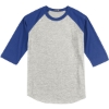 Custom Sport-Tek Youth Colorblock Raglan Jersey. Heather Gray/Royal Blue