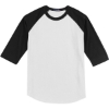 Custom Sport-Tek Youth Colorblock Raglan Jersey. White/Black