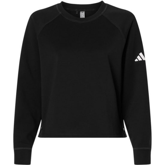 Custom Womens Beyond Side-Snap Crewneck Sweatshirt Black