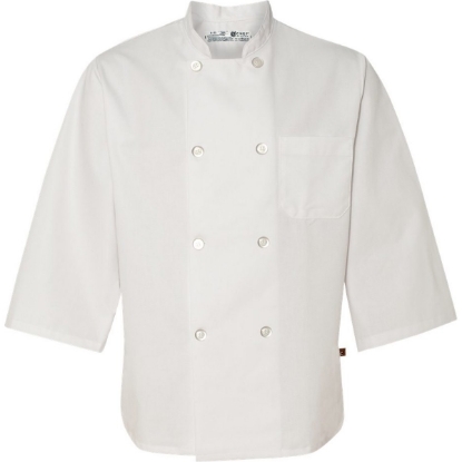 Custom Three-Quarter Sleeve Chef Coat White