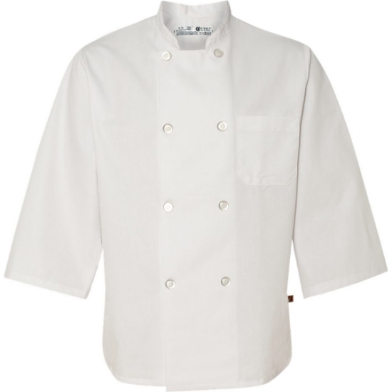 Custom Three-Quarter Sleeve Chef Coat White