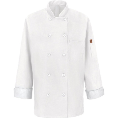 Custom Womens Mimix™ Chef Coat with OilBlok White