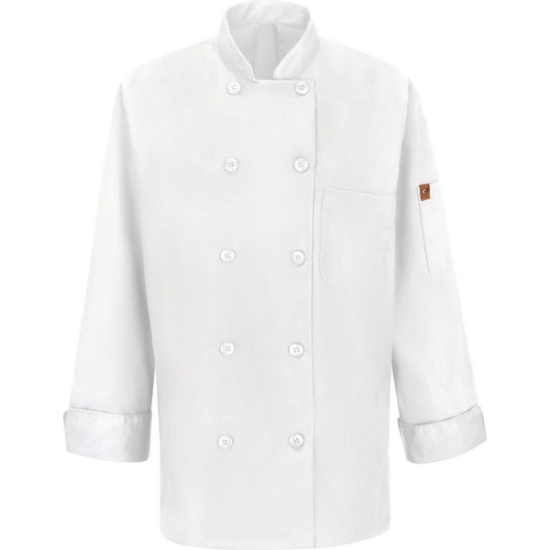 Custom Womens Mimix™ Chef Coat with OilBlok White