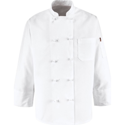 Custom Ten Knot Button Chef Coat White