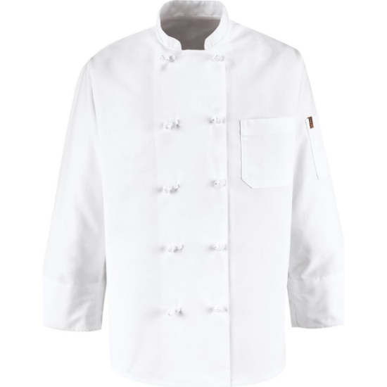 Custom Ten Knot Button Chef Coat White