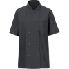 Custom Womens Mimix™ Short Sleeve Chef Coat with OilBlok Charcoal