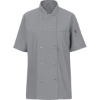 Custom Womens Mimix™ Short Sleeve Chef Coat with OilBlok Grey
