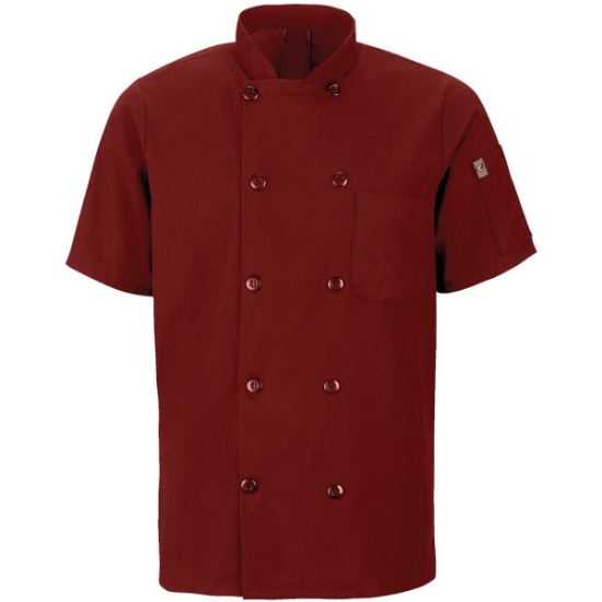 Custom Mimix™ Short Sleeve Chef Coat with OilBlok Fireball Red
