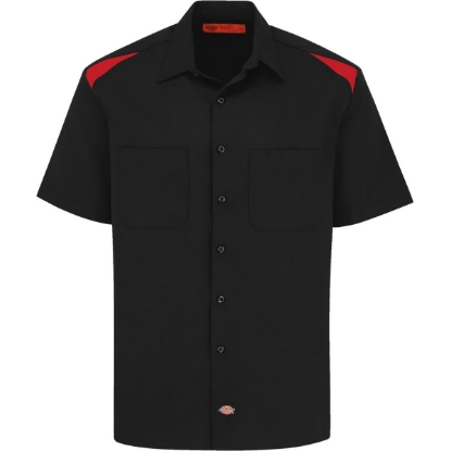Custom Mens Tall Short Sleeve Performance Team Shirt Black/ English Red