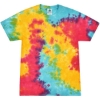 Custom Unisex Multi-Color Tie-Dyed T-Shirt Multi Rainbow