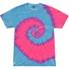 Custom Youth Multi-Color Tie-Dyed T-Shirt Flo Blue/ Pink