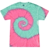Custom Youth Multi-Color Tie-Dyed T-Shirt Mint Fusion