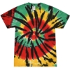 Custom Youth Multi-Color Tie-Dyed T-Shirt Rasta Web