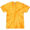 Custom Youth Multi-Color Tie-Dyed T-Shirt Spider Gold