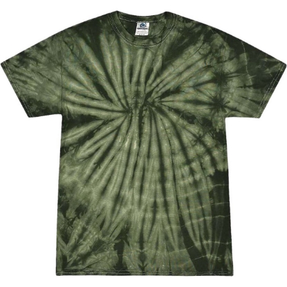 Custom Youth Multi-Color Tie-Dyed T-Shirt Spider Green
