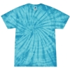 Custom Youth Multi-Color Tie-Dyed T-Shirt Spider Turquoise
