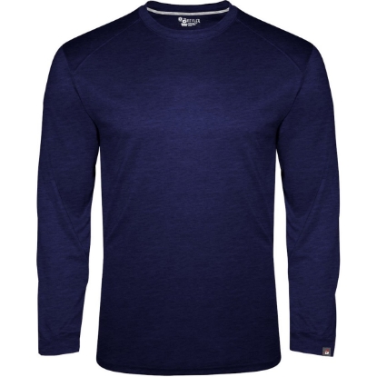 Custom Mens FitFlex Performance Long Sleeve T-Shirt Navy