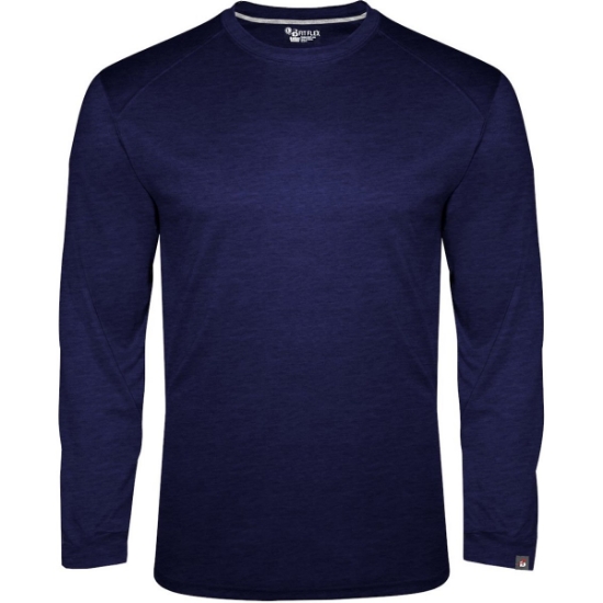 Custom Mens FitFlex Performance Long Sleeve T-Shirt Navy