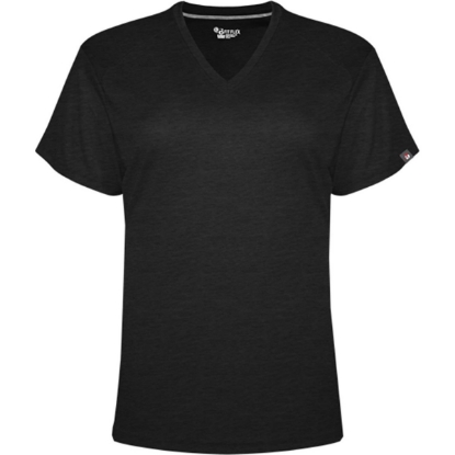 Custom Womens FitFlex Performance V-Neck T-Shirt Black