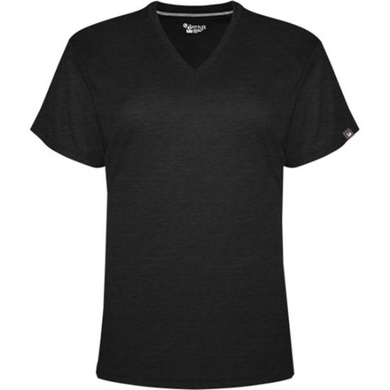 Custom Womens FitFlex Performance V-Neck T-Shirt Black