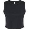 Custom Womens Micro Rib Muscle Crop Tank Solid Black Blend