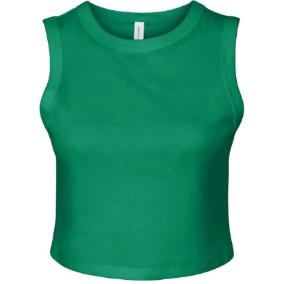 Custom Womens Micro Rib Muscle Crop Tank Solid Kelly Blend