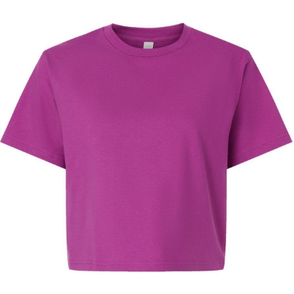 Custom Womens Fine Jersey Boxy Tee Super Pink