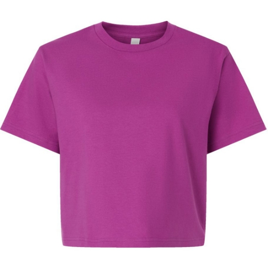 Custom Womens Fine Jersey Boxy Tee Super Pink