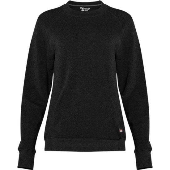 Custom Womens FitFlex French Terry Crewneck Sweatshirt Black
