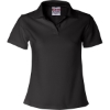 Custom Womens USA-Made V-Neck Polo Black