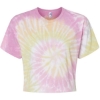 Custom Womens Tie-Dyed Crop T-Shirt Desert Rose