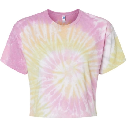 Custom Womens Tie-Dyed Crop T-Shirt Desert Rose