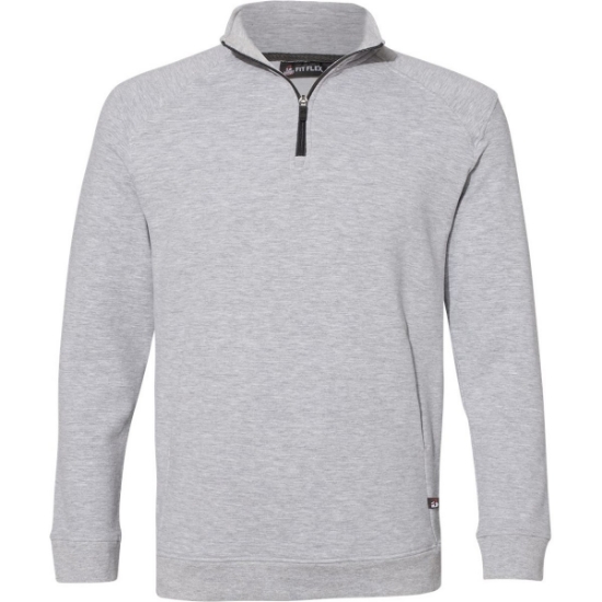 Custom Mens FitFlex French Terry Quarter-Zip Pullover Oxford