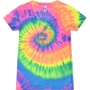 Custom Womens Tie-Dyed V-Neck T-Shirt Neon Rainbow