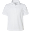 Custom Youth Saratoga Performance Mini Mesh Polo White