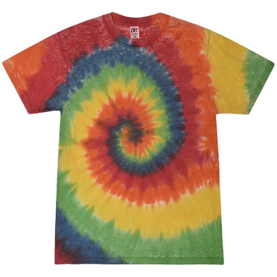 Custom Unisex Festival Tie-Dyed Burnout T-Shirt Rainbow