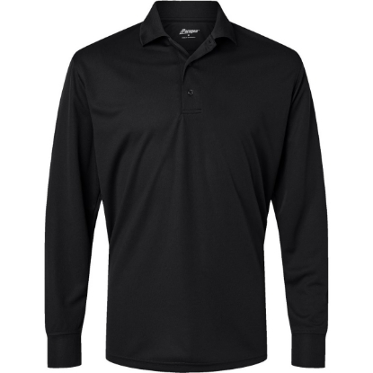 Custom Mens Prescott Long Sleeve Polo Black
