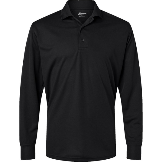 Custom Mens Prescott Long Sleeve Polo Black