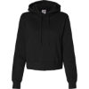 Custom Womens Crop Hooded Sweatshirt Black