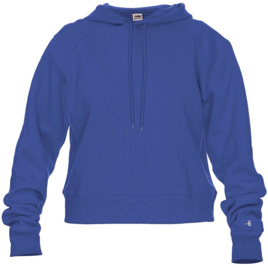 Custom Womens Crop Hooded Sweatshirt Royal