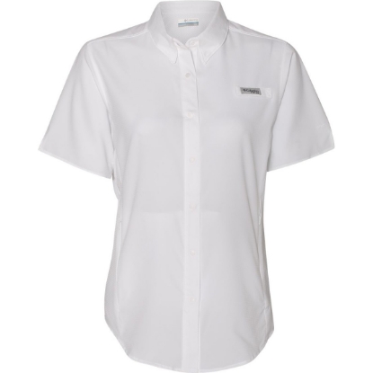Custom Womens PFG Tamiami™ II Short Sleeve Shirt White