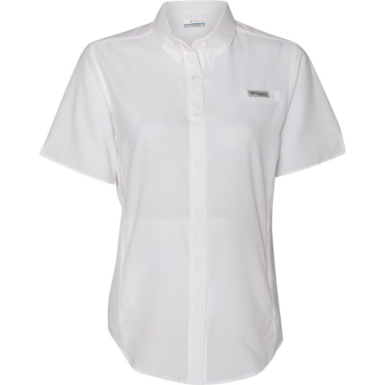Custom Womens PFG Tamiami™ II Short Sleeve Shirt White