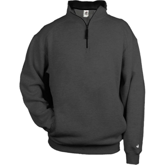 Custom Mens Quarter-Zip Sweatshirt Charcoal
