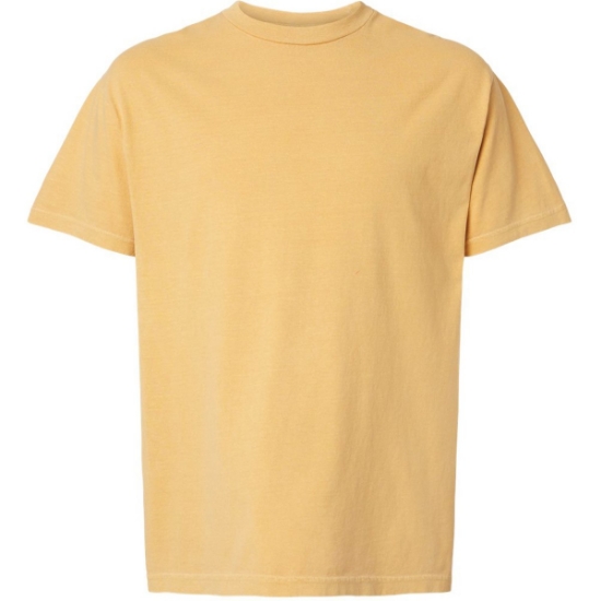Custom Unisex Garment-Dyed Heavyweight Cotton Tee Faded Mustard