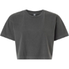 Custom Womens Garment-Dyed Heavyweight Cropped Tee Faded Black