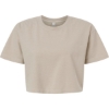 Custom Womens Garment-Dyed Heavyweight Cropped Tee Faded Bone